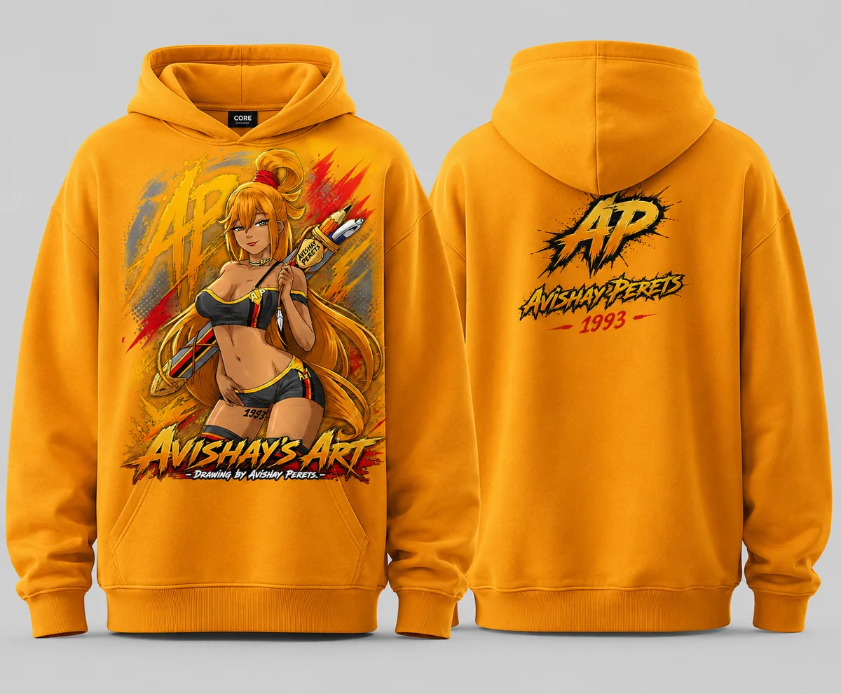 Core Oversized Hoodie front and back mockup